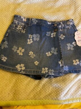 wonder nation Blue Floral Denim Skort